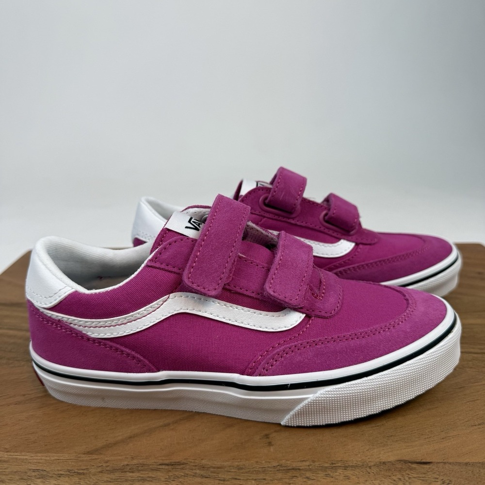 New NIB Big Kids Vans Brooklyn Ls V‎ Pink Skateboarding Sneakers Shoes 3 Y